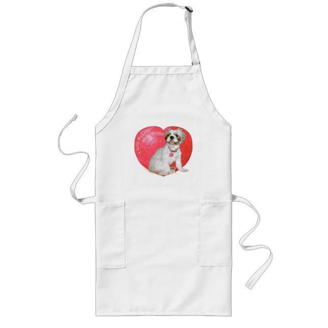 Shih Tzu / Lhasa Apso Valentine's Day Long Apron (Front)