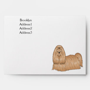Shih tzu long hair dog cartoon illustration envelope