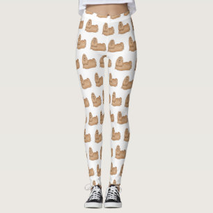 Shih tzu long hair dog cartoon illustration leggings