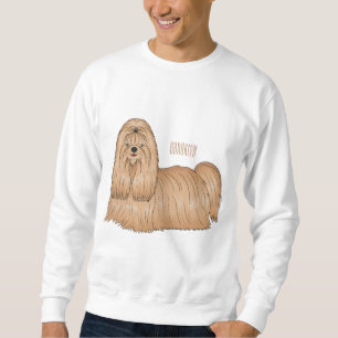 Shih tzu long hair dog cartoon illustration sweatshirt