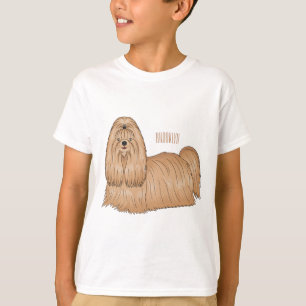 Shih tzu long hair dog cartoon illustration  T-Shirt