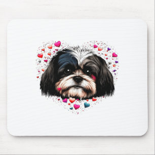 Shih Tzu Love Heart For Valentines Day On Shih Tzu Mouse Pad