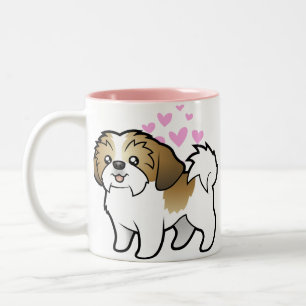 Shih Tzu Love (puppy cut) Two-Tone Coffee Mug