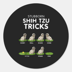 Shih Tzu Lover   Funny Shih Tzu Trick Dog Love Classic Round Sticker