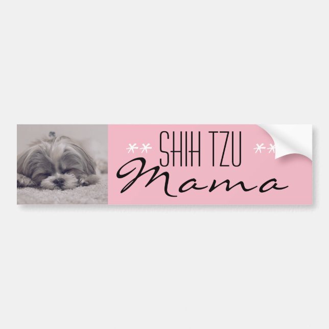 Shih Tzu Mama Bumper Sticker for Dog Moms (Front)