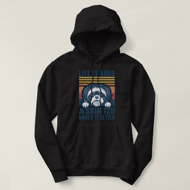 Shih Tzu Mama Dog Lover Mum Gift Cute Shitzu Women Hoodie (Design Front)