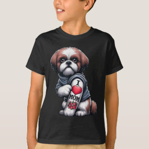 Shih Tzu Mama I Love Mum Shih Tzu Dog Tattoo Fur P T-Shirt
