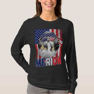Shih Tzu Merica Usa American Flag Patriotic Boys 4 T-Shirt