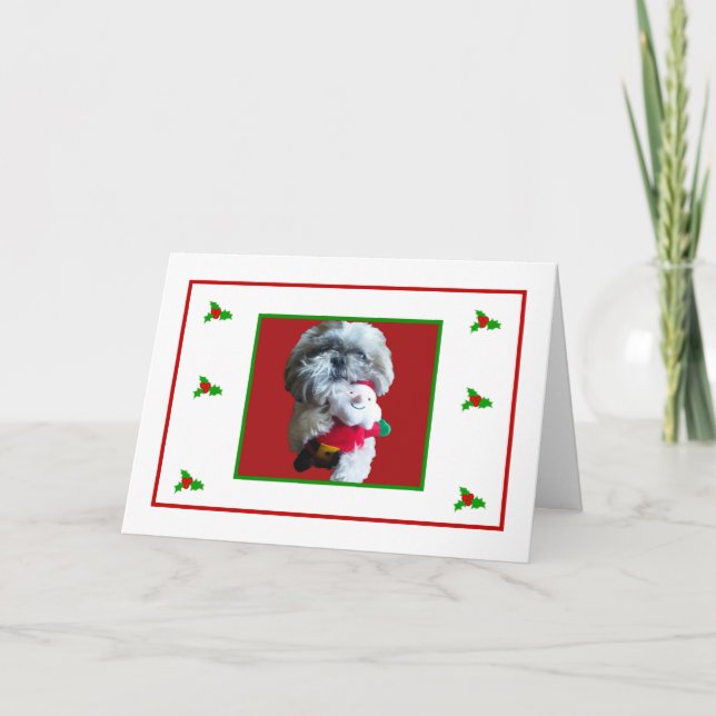 Shih Tzu Merry Christmas Card (Front)