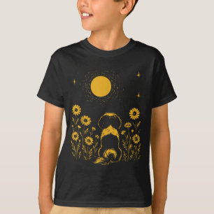 Shih Tzu Moon Dog Watching Moon Nature Night Sky T-Shirt