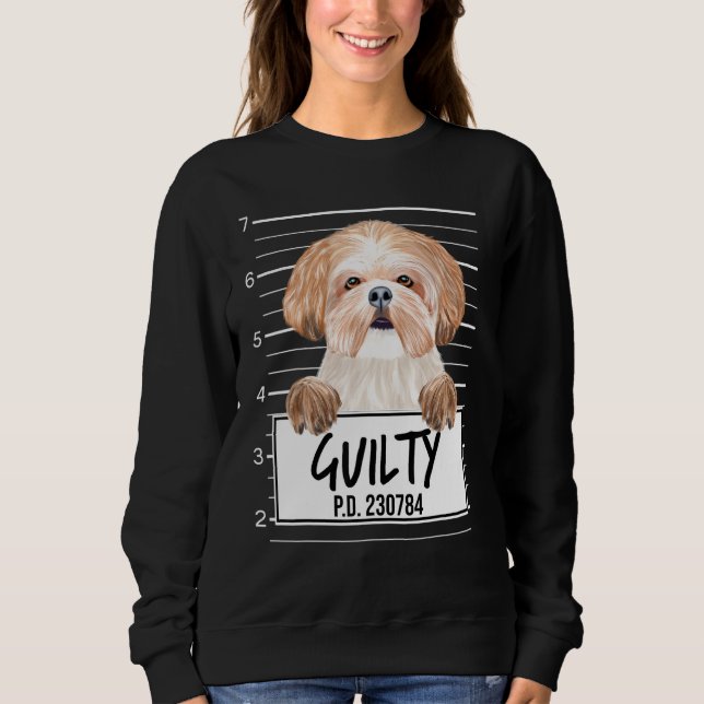 Shih Tzu Mugshot Guilty Dog Sweatshirt (Front)