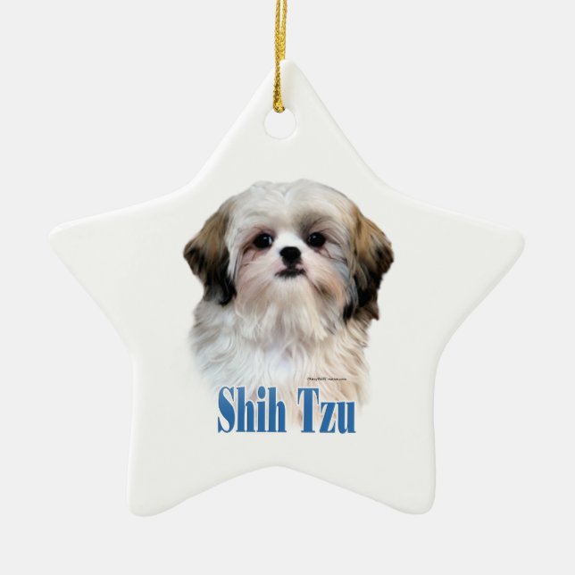 Shih Tzu Name Ceramic Tree Decoration (Front)