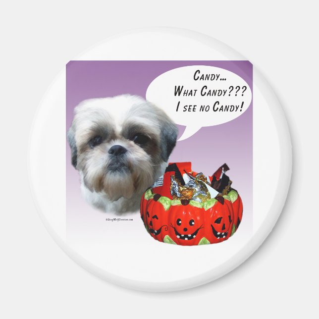 Shih Tzu (natural) Halloween Candy Magnet (Front)