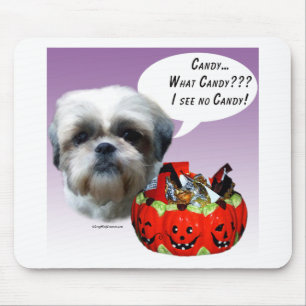Shih Tzu (natural) Halloween Candy Mouse Pad