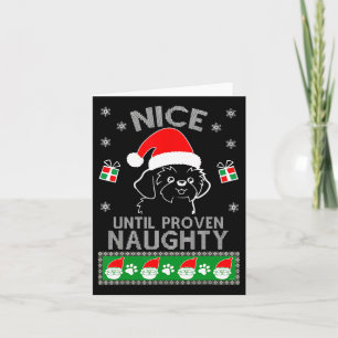 Shih Tzu Nice Until Proven Naughty Ugly Christmas Card