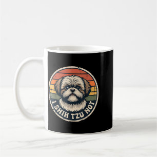 Shih Tzu Not Funny Dog Humour Retro Sunset Vintage Coffee Mug