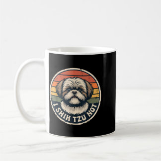Shih Tzu Not Funny Dog Humour Retro Sunset Vintage Coffee Mug