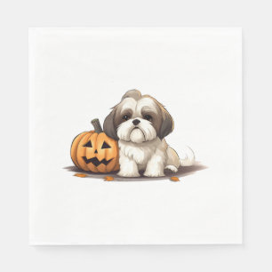 Shih Tzu on the theme of halloween Day  Napkin