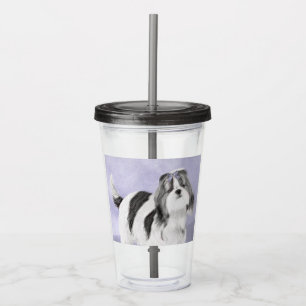 Shih Tzu Painting - Cute Original Dog Art Acrylic Tumbler