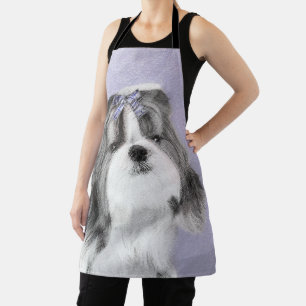 Shih Tzu Painting - Cute Original Dog Art Apron