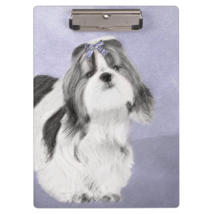 Shih Tzu Painting - Cute Original Dog Art Clipboard