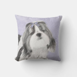 Shih Tzu Painting - Cute Original Dog Art Cushion