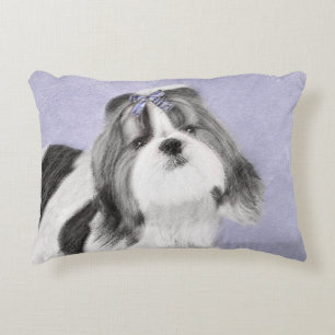Shih Tzu Painting - Cute Original Dog Art Decorative Cushion