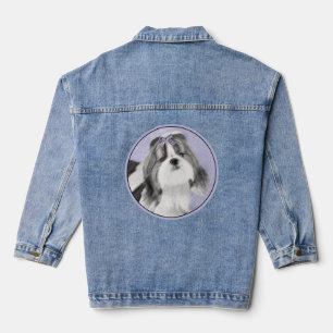 Shih Tzu Painting - Cute Original Dog Art Denim Jacket