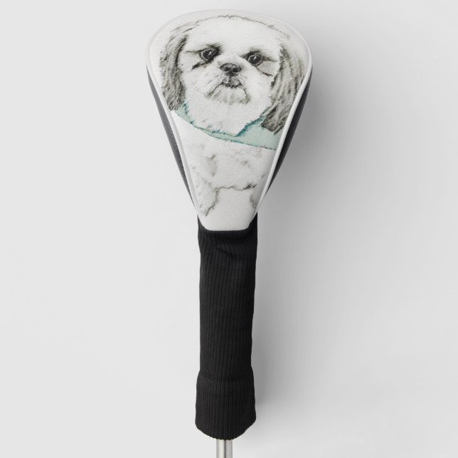 Shih Tzu Painting - Cute Original Dog Art Golf Head Cover (Front)