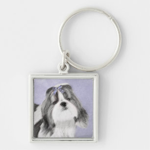 Shih Tzu Painting - Cute Original Dog Art Key Ring