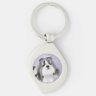 Shih Tzu Painting - Cute Original Dog Art Key Ring