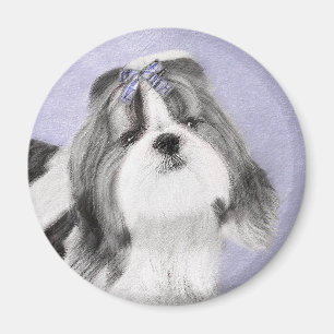Shih Tzu Painting - Cute Original Dog Art Magnet