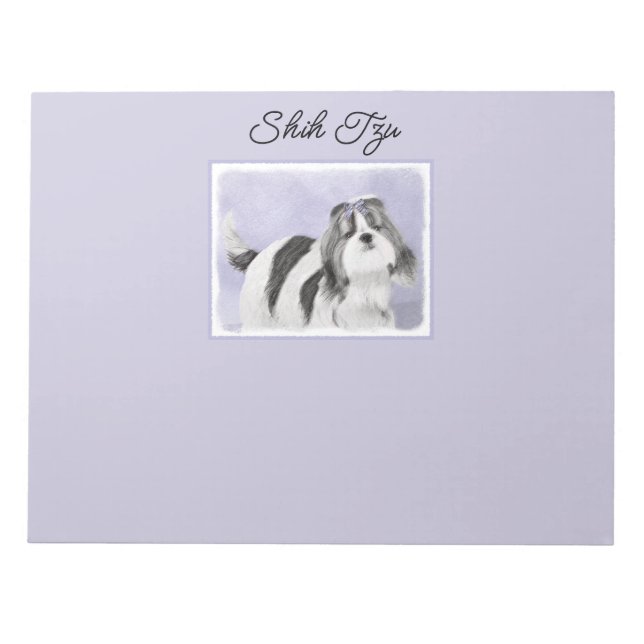 Shih Tzu Painting - Cute Original Dog Art Notepad (Front)