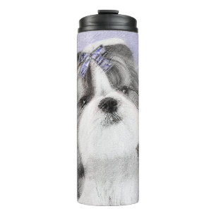 Shih Tzu Painting - Cute Original Dog Art Thermal Tumbler