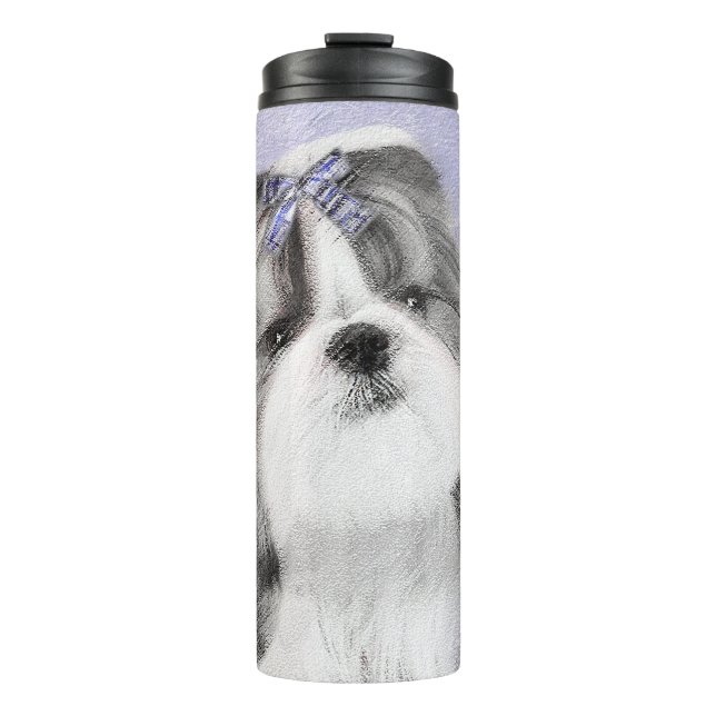 Shih Tzu Painting - Cute Original Dog Art Thermal Tumbler (Front)