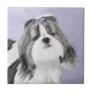 Shih Tzu Painting - Cute Original Dog Art Tile