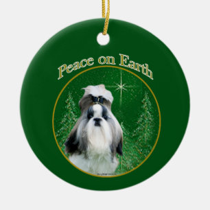 Shih Tzu Peace Ceramic Tree Decoration