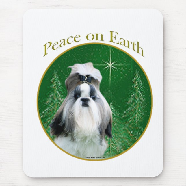 Shih Tzu Peace on Earth Mouse Pad (Front)