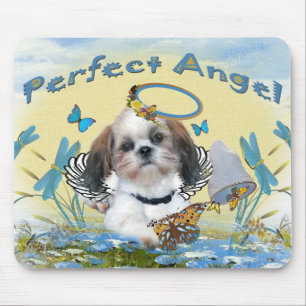 Shih Tzu Perfect Angel Butterfly Catcher cards Mouse Pad