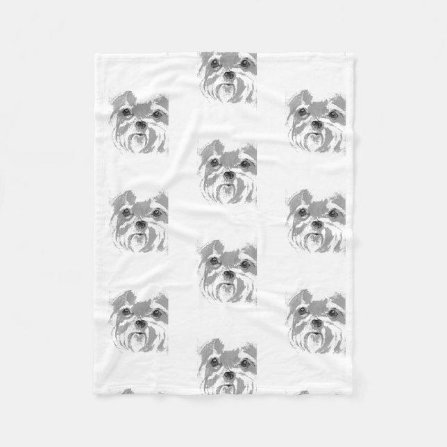 Shih Tzu Picture Fleece Blanket (Front)
