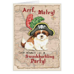 Shih Tzu Pirate Invitation