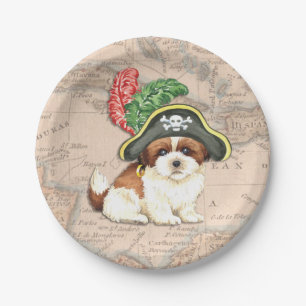 Shih Tzu Pirate Paper Plate