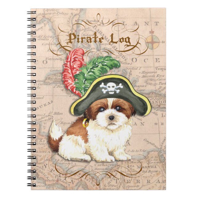 Shih Tzu Pirate Spiral Notebook (Front)