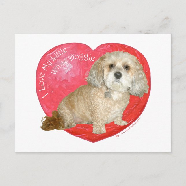 Shih Tzu / Poodle Mix Valentines Day Holiday Postcard (Front)