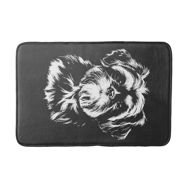 Shih Tzu Portrait  Minimalist Apparel Bath Mat (Front)
