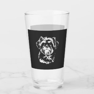 Shih Tzu Portrait Minimalist Apparel Glass