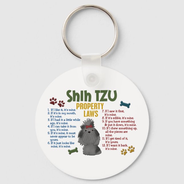 Shih Tzu Property Laws 4 Key Ring (Front)