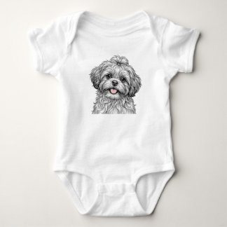 Shih Tzu Puppy Baby Body Suit Bodysuit