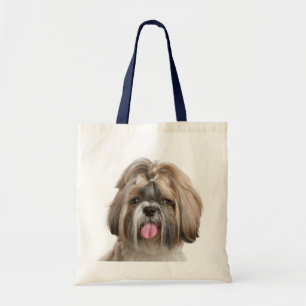 Shih Tzu Puppy Budget Canvas Tote Bag