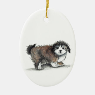 Shih tzu Puppy Dog, Pet Ceramic Tree Decoration